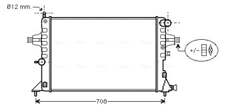 Радиатор охлаждения ASTRAG/ZAFIRA 14/16 механика +AC(выр-во AVA) AVA COOLING OLA2296 (фото 1)