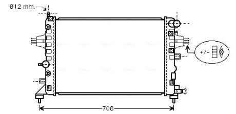 Радиатор охлаждения двигателя Opel Astra H (04-) 1,2i 1,4i 1,8i MT AVA AVA COOLING OLA2362