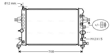 Радиатор охлаждения двигателя ASTRA H 16i-16V MT/AT 04- (Ava) AVA COOLING OLA2363 (фото 1)