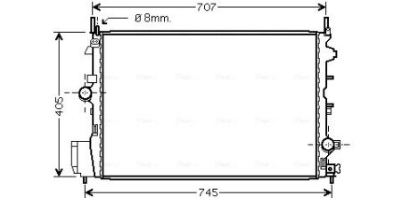 Радіатор охолодження двигуна Opel Vectra C (03-) 1,9d MT AVA AVA COOLING OLA2396