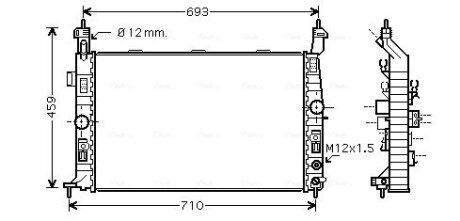 Радиатор охлаждения двигателя OPEL Meriva 03- (Ava) AVA COOLING OLA2431