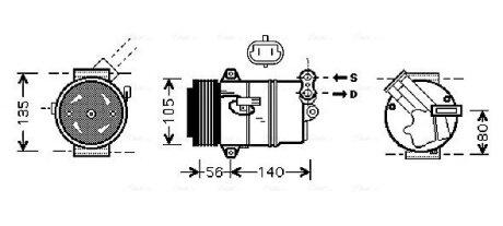 Компрессор кондиционера OPEL ASTRA H 04-(AVA) AVA COOLING OLAK428