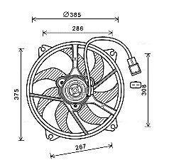 Вентилятор радіатора CITROEN BERLINGO/PEUGEOT PARTNER (96-) (AVA) AVA COOLING PE7556