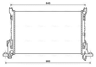 Радіатор охолодження двигуна Renault Trafic III 1,6d 16> AVA AVA COOLING RT2625