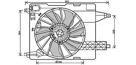 Вентилятор охолодження радіатора AVA COOLING RT7539