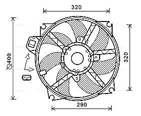 Вентилятор радіатора охолодження двигуна Renault Megane III Scenic III Grand Scenic III AVA AVA COOLING RT7563