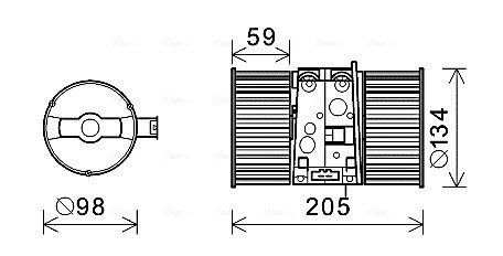 Вентилятор опалювача AVA COOLING RT8586