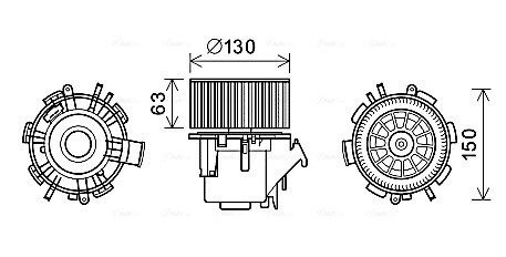 Вентилятор опалювача AVA COOLING RT8599