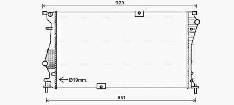 Радиатор охлаждения двигателя OPEL VIVARO A (01-)/RENAULT TRAFIC II (01-) 2.0 dCi (выр-во AVA) AVA COOLING RTA2601