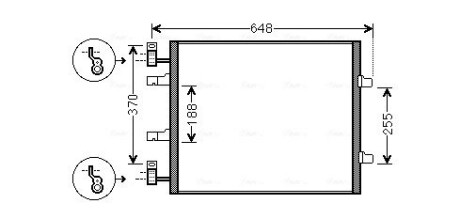 Конденсатор кондиціонера OPEL VIVARO A (01-)/RENAULT TRAFIC II (01-) (Ava) AVA COOLING RTA5459 (фото 1)