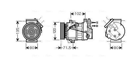 Компрессор кондиционера RENAULT LAGUNA (2008) 1.5 (выр-во AVA) AVA COOLING RTAK393