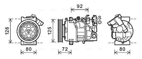 Компресор кондиціонера RENAULT MEGANE/SCENIC 2009-(AVA) AVA COOLING RTAK489