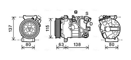 Компресор кондиціонера RENAULT MEGANE/ SCENIC (2009) (AVA) AVA COOLING RTAK491