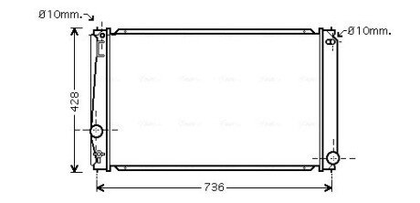 Радіатор охолодження двигуна Toyota Rav4 2,0i 2,5i 08>12, 12> AT AC+/- AVA AVA COOLING TO2419