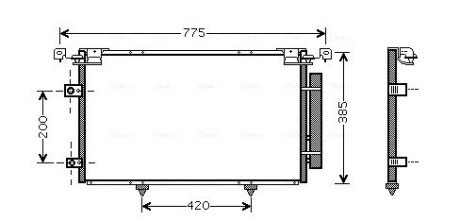 Конденсор кондиціонера CAMRY ALL 01-05 (Van AVA) AVA COOLING TO5319D