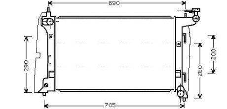 Радіатор охолодження двигуна Toyota Corolla 1,6i 01>07 AVA AVA COOLING TOA2290