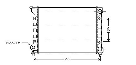 Радіатор охолодження VW PASSAT B3 (88-) 1.6/1.8 (AVA) AVA COOLING VN2071