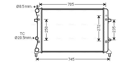 Радіатор охолодження VOLKSWAGEN JETTA IV (AVA) AVA COOLING VN2359