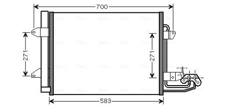 Конденсор кондиционера VW TOURAN ALL MT/AT 03-(AVA) AVA COOLING VN5211D