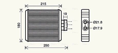 Радиатор печки AVA COOLING VN6196