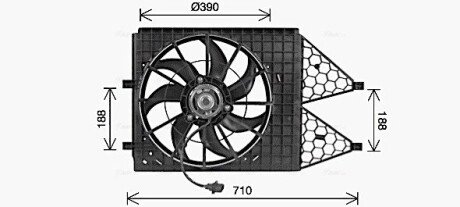 Вентилятор охлаждения радиатора AVA COOLING VN7545