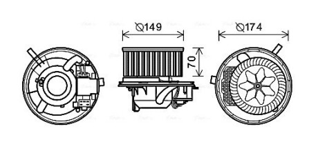 Вентилятор салону AUDI, VW (AVA) AVA COOLING VN8341