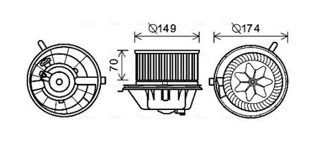 Вентилятор салону AUDI, VW (AVA) AVA COOLING VN8342