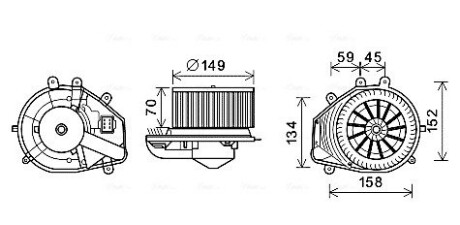 Вентилятор салону AUDI, VW (AVA) AVA COOLING VN8353