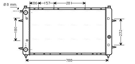 Радіатор охолодження двигуна TRANSPORTER/SYNCRO 90-VWA2114 (Ava) AVA COOLING VNA2114 (фото 1)