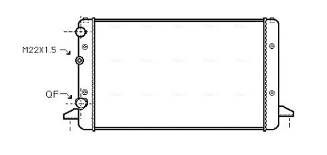 Радіатор охолодження двигуна PASSAT4 16/18/20/19D 93- VWA2121 (Ava) AVA COOLING VNA2121