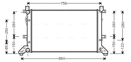 Радіатор VW LT 23/25Td/28Td MT 96- (Ava) AVA COOLING VNA2155