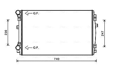 Радіатор охолодження Golf VII 1.2 TSi 08/12- (VW2338) (AVA) AVA COOLING VNA2338