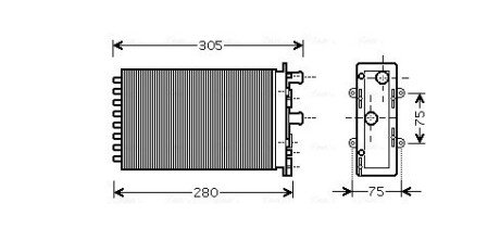 Радіатор обігрівача салону VW T4 (додатковий) AVA AVA COOLING VNA6239 (фото 1)