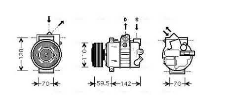 Компрессор кондиционера AUDI, SEAT, SKODA, VW VWAK220 (выр-во AVA) AVA COOLING VNAK220