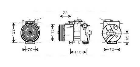 Компрессор кондиционера VAG (выр-во AVA) AVA COOLING VNAK240