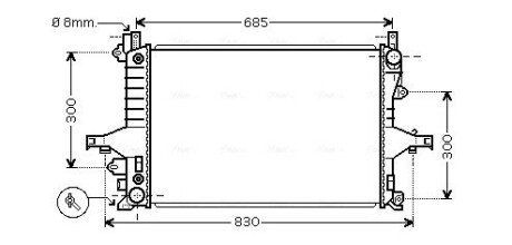 Радиатор охлаждения двигателя V70 ALL 00-07/S80 20/4/9 (Ava) AVA COOLING VO2115