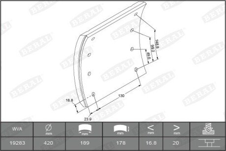 Накладки гальмівні WVA19283 BERAL KBL19283.2-1541