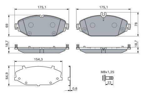 ДИСКОВІ КОЛОДКИ BOSCH 0 986 460 129