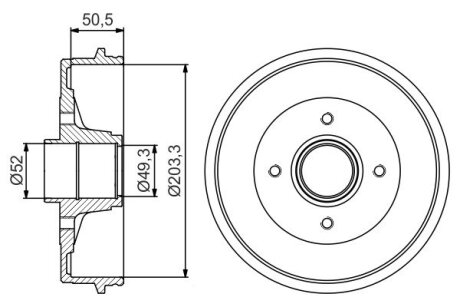 Барабан тормозной BOSCH 0 986 477 211