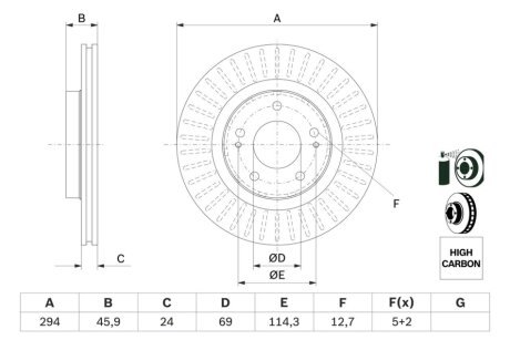 Тормозной диск BOSCH 0 986 479 E76