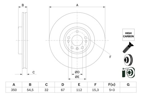 ДИСК тормозной передний BOSCH 0 986 479 E99