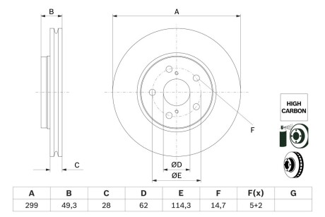 Тормозной диск BOSCH 0986479F49