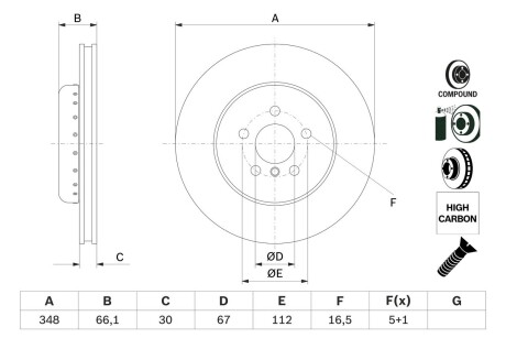 ДИСК тормозной передний BOSCH 0 986 479 F57