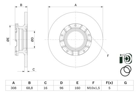 Тормозной диск BOSCH 0 986 479 F62