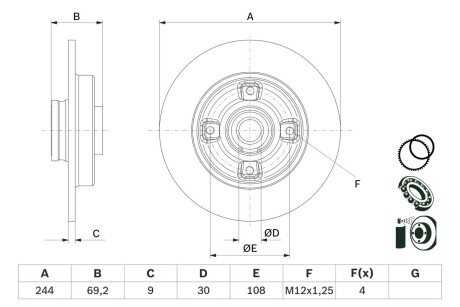 Диск гальмівний BOSCH 0986479F74