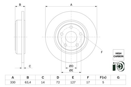 Тормозной диск BOSCH 0 986 479 F89