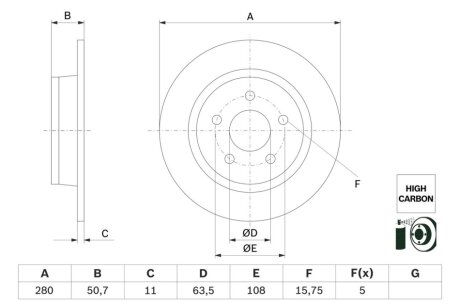 Тормозной диск BOSCH 0 986 479 G71