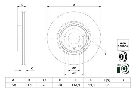 Тормозной диск BOSCH 0 986 479 H02