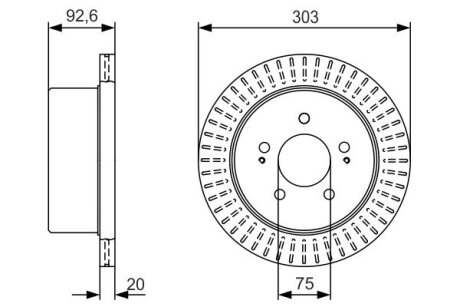 Гальмівний диск BOSCH 0 986 479 V26