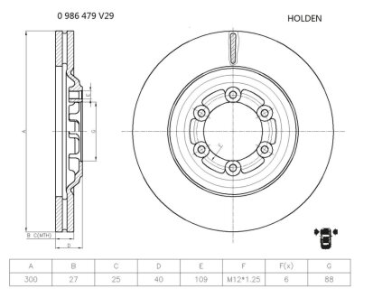 Гальмівний диск BOSCH 0 986 479 V29